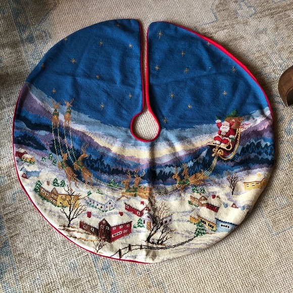 Needlepoint Christmas Tree Skirt - Picture 3 of 3